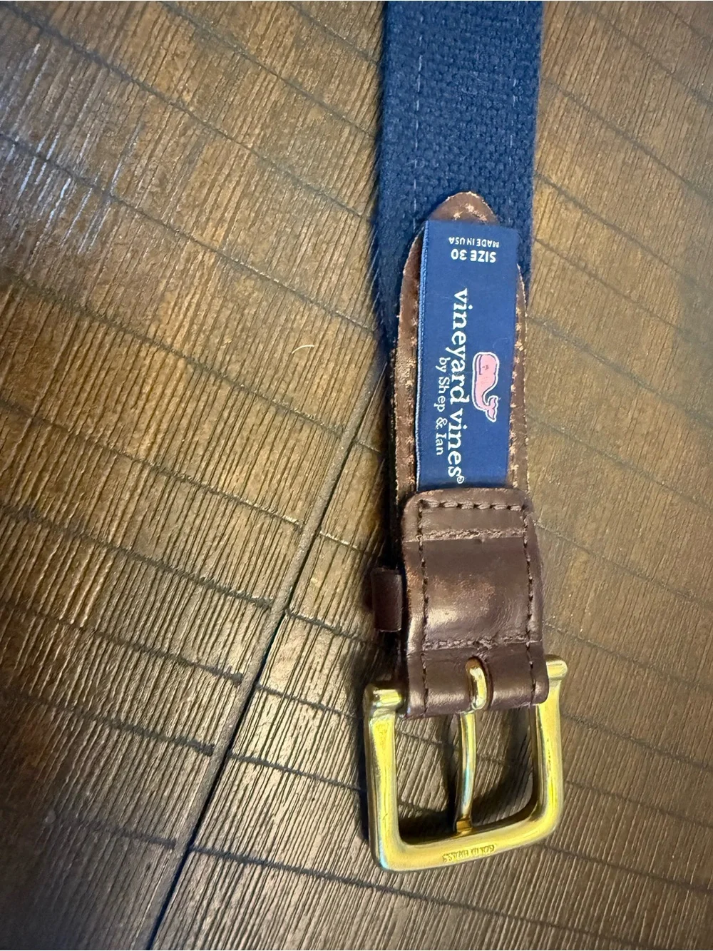 Vineyard Vines whale canvas Club belt size 30